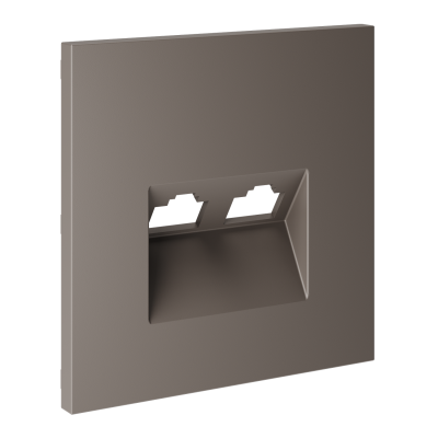 Накладка для розетки компьютерной двойной RJ45+RJ45 кат.6, S70 (капучино), VLS001414