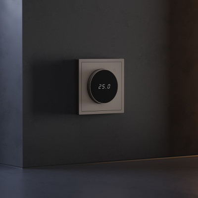 Терморегулятор электронный VOLTUM S70 с индикацией и датчиком, для теплого пола, (капучино), VLS070114