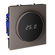 Терморегулятор электронный VOLTUM S70 с индикацией и датчиком, для теплого пола, (капучино), VLS070114