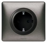 064838 - Celiane with NETATMO.Умная розетка 2К+З 16А 230В.Цвет Графит