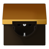 Штепсельная розетка SCHUKO 16A 250V~ с откидной крышкой; металл цвета золота, GO1520KL