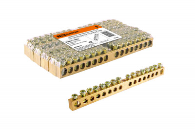 Шина "N" нулевая 8х12мм 16/1 (16 групп/крепеж по центру) TDM Electric, SQ0801-0052