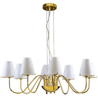 Lightstar 758082 (MD7116-8А) Люстра подв. DIAFANO 8х40W G9 ЗОЛОТО/БЕЛЫЙ (в комплекте)