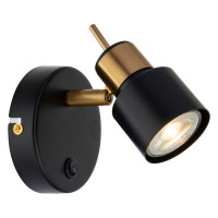 Arte Lamp ALMACH, Светильник настенный, цвет арматуры - черный, цвет плафона/декора - ЧЕРНЫЙ, 1х50W GU10, A1906AP-1BK