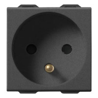 Vimar Розетка 2П+З 16A французский стандарт, карбон матовый, 09212.CM Vimar Розетка 2П+З 16A французский стандарт, карбон матовый, 09212.CM