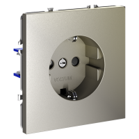Розетка встраиваемая VOLTUM S70 с заземлением и защитными шторками, 16А, (шелк), VLS040204