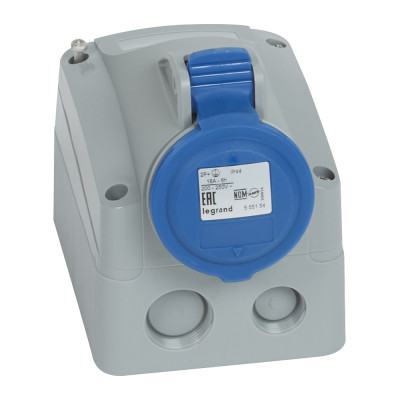 Legrand Розетка накладная - 16А - 2К+З - 230 В - IP 44, 090167
