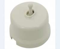 Bironi Выключатель 1-кл. проходной, пластик, цвет Слоновая кость (тумблерный), B1-231-211