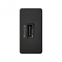 Simon 27 графит Зарядное устройство USB узкое 2.1А 230В~, 2701097-038