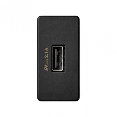 Simon 27 графит Зарядное устройство USB узкое 2.1А 230В~, 2701097-038