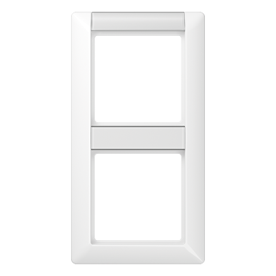 Рамка 2-кратная с полем для надписи для горизонтальной и вертикальной установки; белая, AS582NAWW