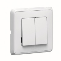 Legrand Выключатель 2-клавишный, цвет - белый, серия Cariva Legrand Выключатель 2-клавишный, цвет - белый, серия Cariva