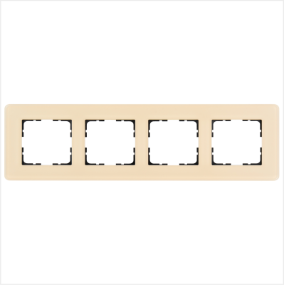 Рамка Стеклянная матовая закругленная  4 пост , цвет тауп, G1004GT-RM, Jasmart