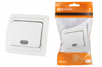 Выключатель 1-кл. с подсветкой 10А белый "Валдай" TDM Electric, SQ1804-0004 Выключатель 1-кл. с подсветкой 10А белый "Валдай" TDM Electric, SQ1804-0004