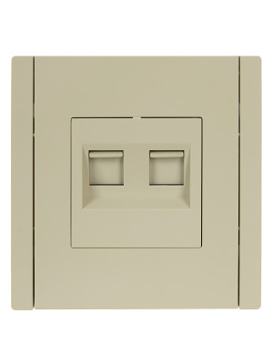 FORTE&PIANO Роз. двойная RJ11+RJ45 кат.5E FP435 ван. IEK, FP-KT20-O-1-K10