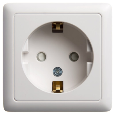 ХИТ О/У РОЗЕТКА с заземлением со шторками ИЗОЛ.ПЛ 16А, 250В, БЕЛЫЙ. Россия