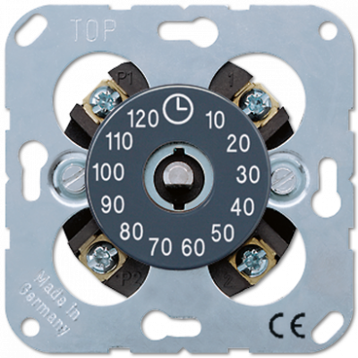 Таймер механический 1-полюсный НЗ/НО контакт макс. 120 мин., 16А/250В, в комплекте со шкалой цвета "антрацит"; универсальные встраиваемые механизмы, 11120-20