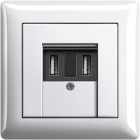 Gira USB зарядное устройство, глянцевый белый, серия Standard