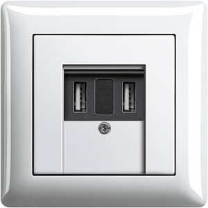 Gira USB зарядное устройство, глянцевый белый, серия Standard