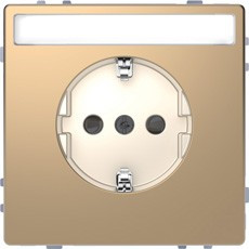 D-Life Розетка 2К+З 16 А, 250 В~, с полем для надписи, шампань