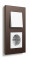 Gira Блок: Выключатель 1-клавишный с розеткой 2к+з, глянцевый белый - Темно-коричневый, серия Esprit Esprit Linoleum-MPx