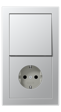 Jung Блок: Выключатель 1-клавишный с розеткой 2к+з, серия LS Design Jung Блок: Выключатель 1-клавишный с розеткой 2к+з, серия LS Design