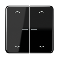 Клавиша для KNX кнопки, 2 группы с окошком и символами "стрелки"; дюропласт; черный, CD102KO5PSW