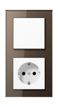 Jung Блок: Выключатель 1-клавишный с розеткой 2к+з,  серия A Creation
