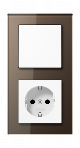 Jung Блок: Выключатель 1-клавишный с розеткой 2к+з,  серия A Creation