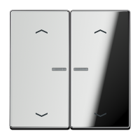 Клавиша для KNX кнопки с окошком и символами "стрелки", 2 группы; металл; хром, GCR102KO5P