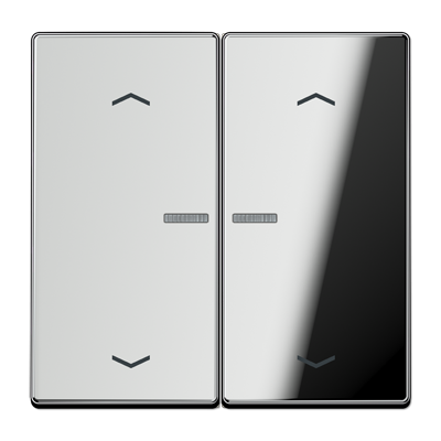 Клавиша для KNX кнопки с окошком и символами "стрелки", 2 группы; металл; хром, GCR102KO5P