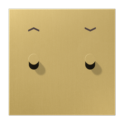 Центральная плата с символом «стрелки», 1 пост, 2 тумблера,конус; металлическое исполнение; латунь классик; серия LS, ME12-5PCK25