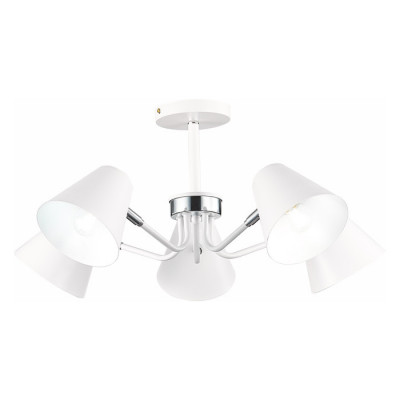 Evoluce SLE106702-05 Светильник потолочный Белый,Хром/Белый E27 5*60W