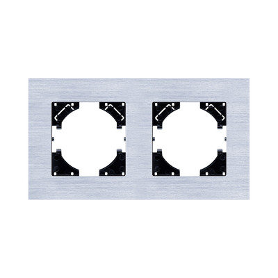 Рамка 2-постовая, серебро Kollinger Reflex AL RA2SR