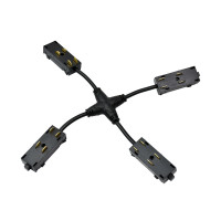 Denkirs TR2116-BK Гибкий Х-образный, электрический коннектор трека SMART, черный