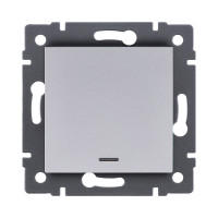 Выключатель 1-клавишный перекрестный 10А/250В с LED подсветкой, серый Kollinger REA-S-015GY для Aspekt, Eleganz, Reflex Выключатель 1-клавишный перекрестный 10А/250В с LED подсветкой, серый Kollinger REA-S-015GY для Aspekt, Eleganz, Reflex