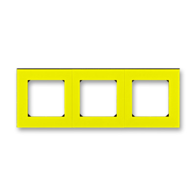 ABB EPJ Levit жёлтый / дымчатый чёрный Рамка 3 поста