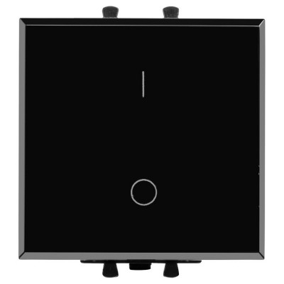 4402222 - ДКС Выключатель двухполюсный одноклавишный модульный, "Avanti", "Черный квадрат", 2 модуля