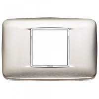 Vimar Накладка с закруглениями для 2 модулей центрально нержавеющая сталь натуральная зашкуреная, 20682.C91