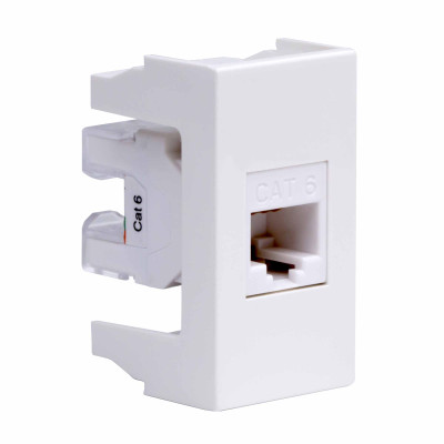 ДКС Ком.роз. RJ45 кат.6, 8P8C, Viva, белая, 1мод, 45058