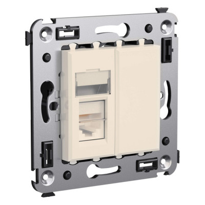 4405313 - ДКС Телефонная розетка RJ-12 в стену одинарная, "Avanti", "Ванильная дымка"