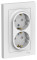 ATN000126 - Атлас Дизайн РОЗЕТКА двойная с заземлением со шторками, 16А, в сборе, БЕЛЫЙ