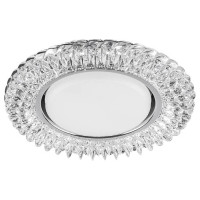 Светильник потолочный встраиваемый со светодиодной подсветкой 20LED*2835 SMD 4000K, 15W GX53, без лампы,  прозрачный, хром CD4035 с драйвером в компле, Feron 40502