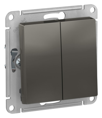 ATN000965 - ATLASDESIGN 2-клавишный ПЕРЕКЛЮЧАТЕЛЬ, сх.6+6, 10АХ, механизм, СТАЛЬ, Systeme Electric