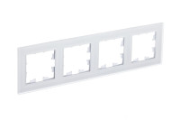 ATN330104 - ATLASDESIGN NATURE 4-постовая РАМКА, МАТОВОЕ ОРГАНИЧЕСКОЕ СТЕКЛО БЕЛЫЙ, Systeme Electric