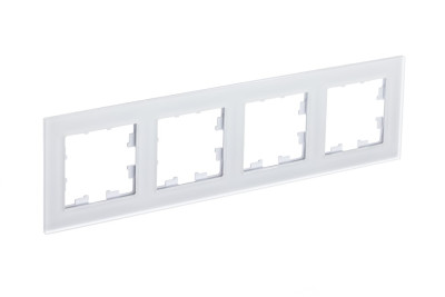 ATN330104 - ATLASDESIGN NATURE 4-постовая РАМКА, МАТОВОЕ ОРГАНИЧЕСКОЕ СТЕКЛО БЕЛЫЙ, Systeme Electric