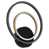 390088 Бра LANACERA, LED 1Х12W, LED 4Х2,1W, 1700lm, L300, H325, A50, сталь, алюминий, черный, золото