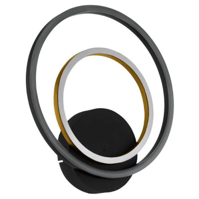 390088 Бра LANACERA, LED 1Х12W, LED 4Х2,1W, 1700lm, L300, H325, A50, сталь, алюминий, черный, золото