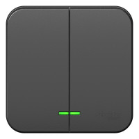 BLANCA О/У 2-клавишный ВЫКЛЮЧАТЕЛЬ (cх.5) с подсв.ИЗОЛ.ПЛ,10А,250B,АНТРАЦИТ