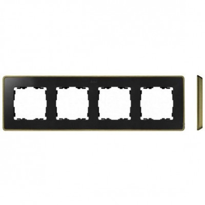 Simon S82Detail Рамка 4-ная, графит, основание медь, 8201640-246